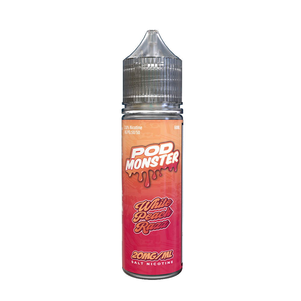 White Peach Razz | Pod Monster Salts | 60mL 20mg bottle