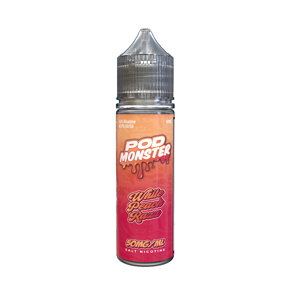 White Peach Razz | Pod Monster Salts | 60mL 50mg bottle