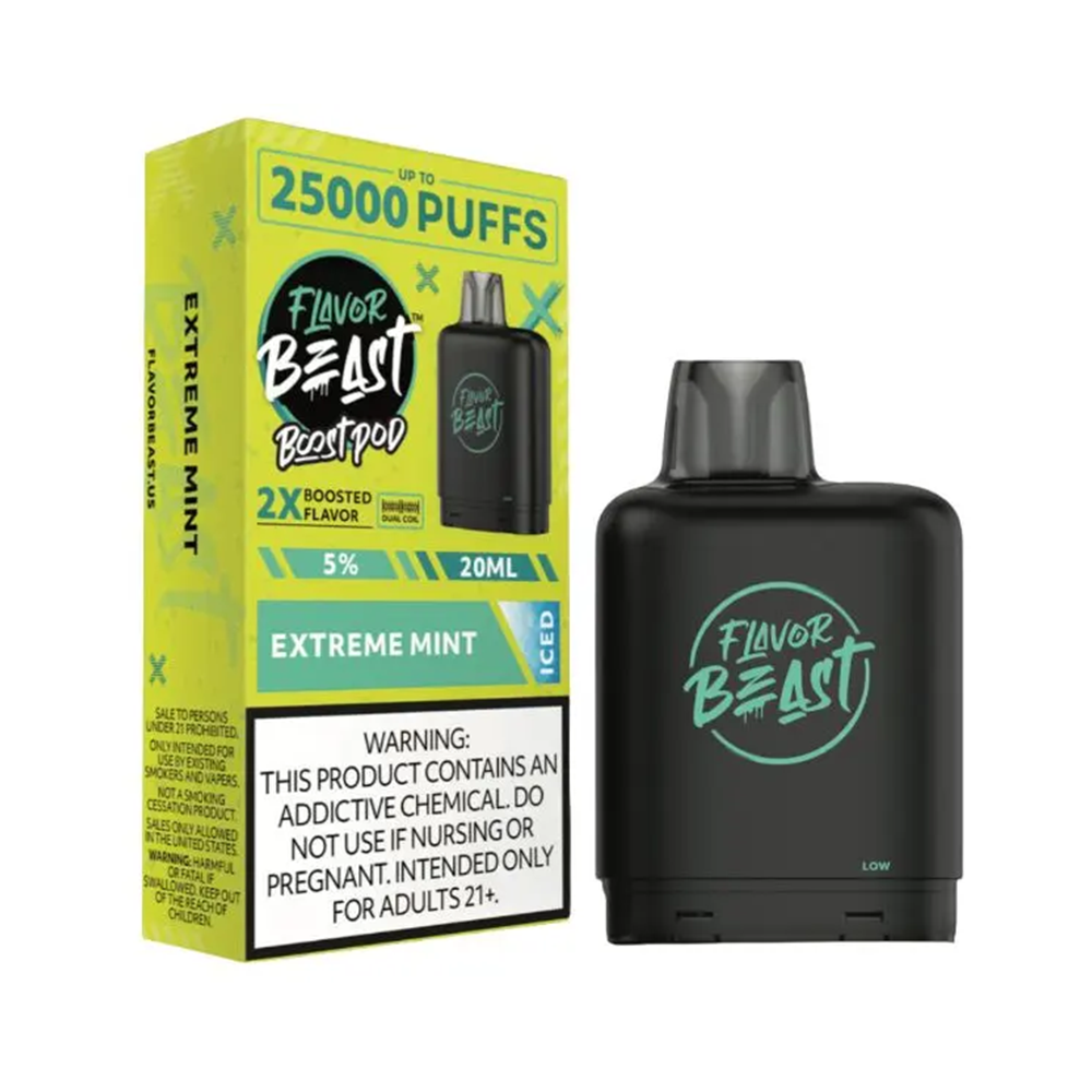 Flavor Beast Level X Boost Disposable Extreme Mint Iced with packaging