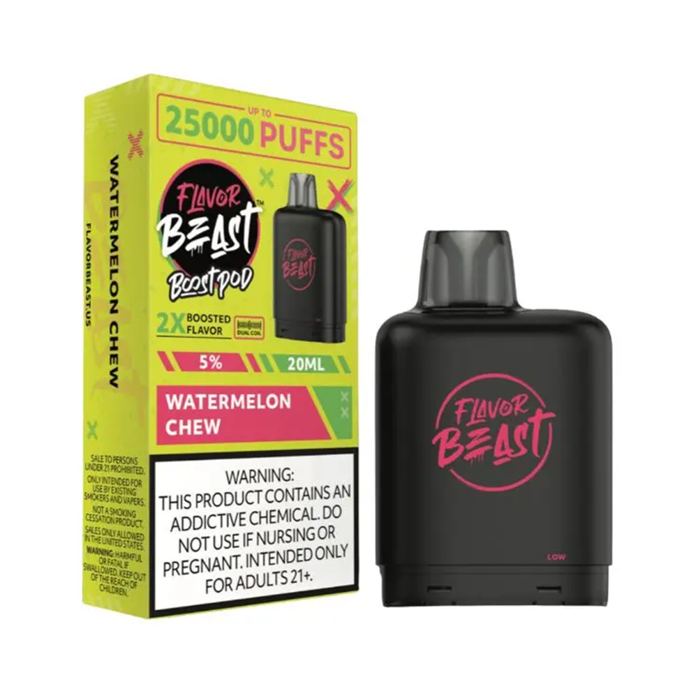 Flavor Beast Level X Boost Disposable Watermelon Chew with packaging