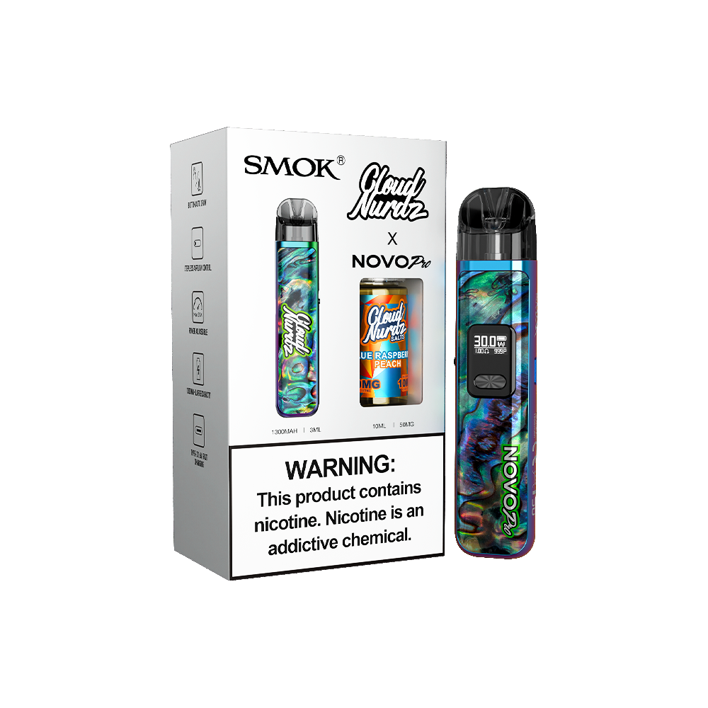 Collab Bundle – SMOK Novo Pro Device + Daddy’s Vapor 10mL Juice Color:  Rainbow - Flavor: Blue Raspberry Peach