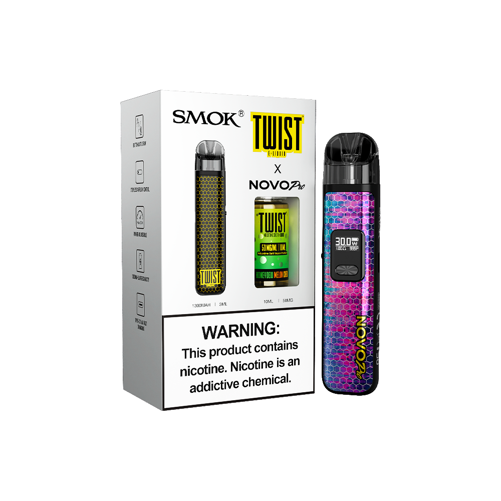 Collab Bundle – SMOK Novo Pro Device + Daddy’s Vapor 10mL Juice Color:  Black - Flavor: Honeydew Melon Chew