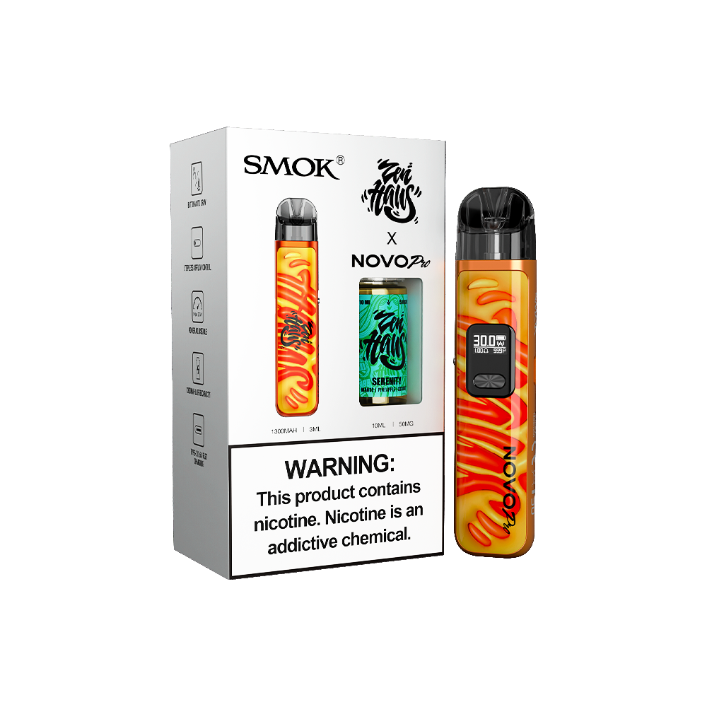 Collab Bundle – SMOK Novo Pro Device + Daddy’s Vapor 10mL Juice Color:  Zen Haus - Flavor: Serenity