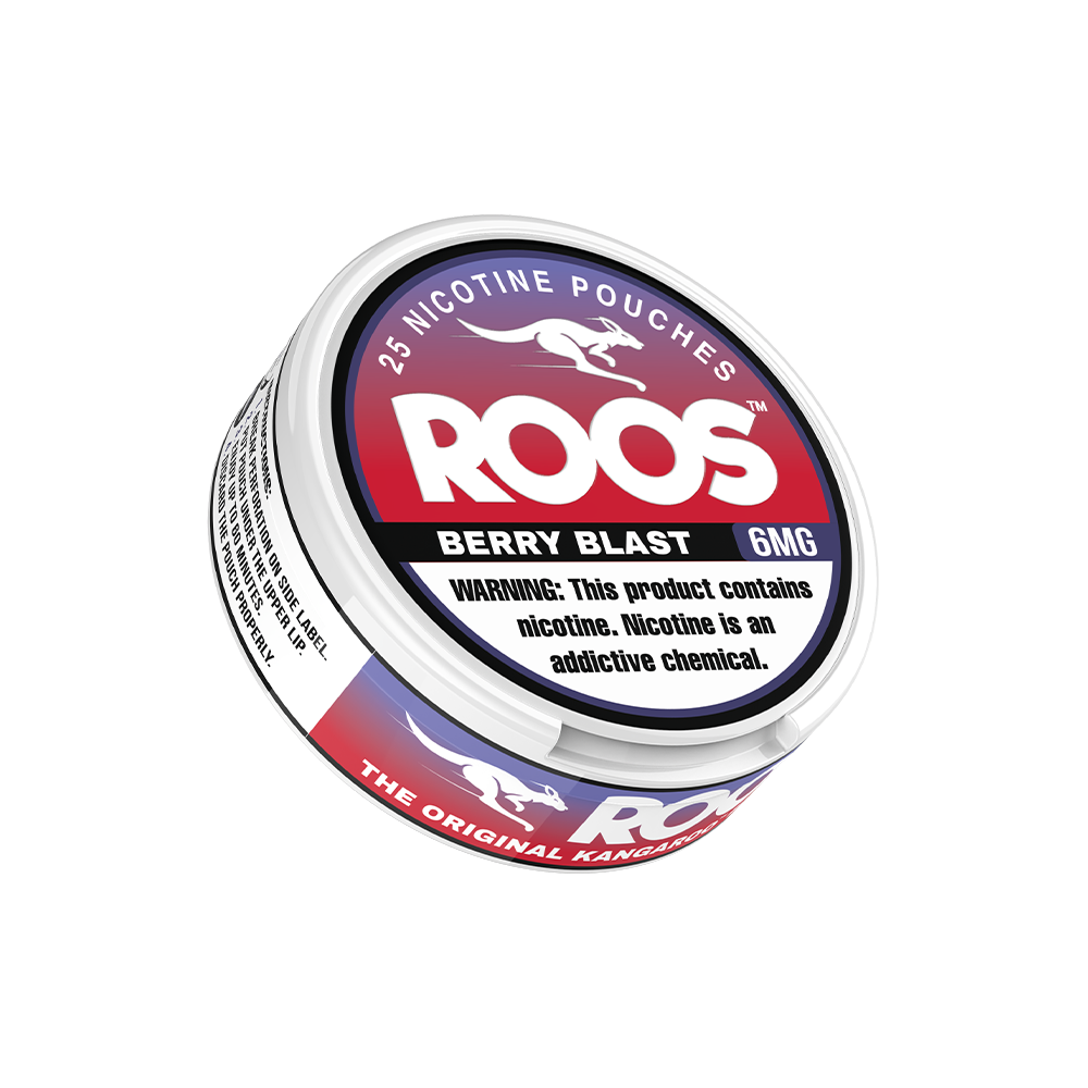 Roos Nicotine Pouches (25ct Can)(5-Can Pack) Berry Blast 6mg