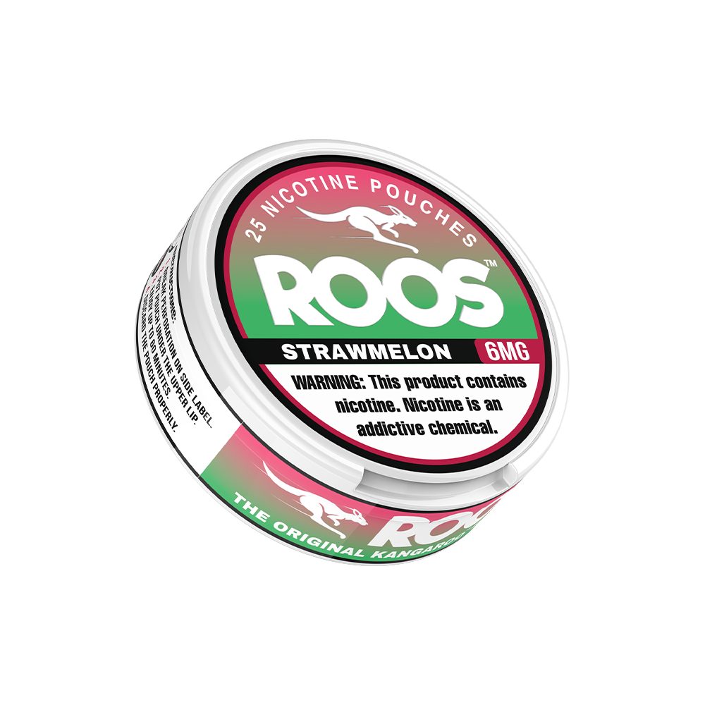 Roos Nicotine Pouches (25ct Can)(5-Can Pack) Strawmelon 6mg