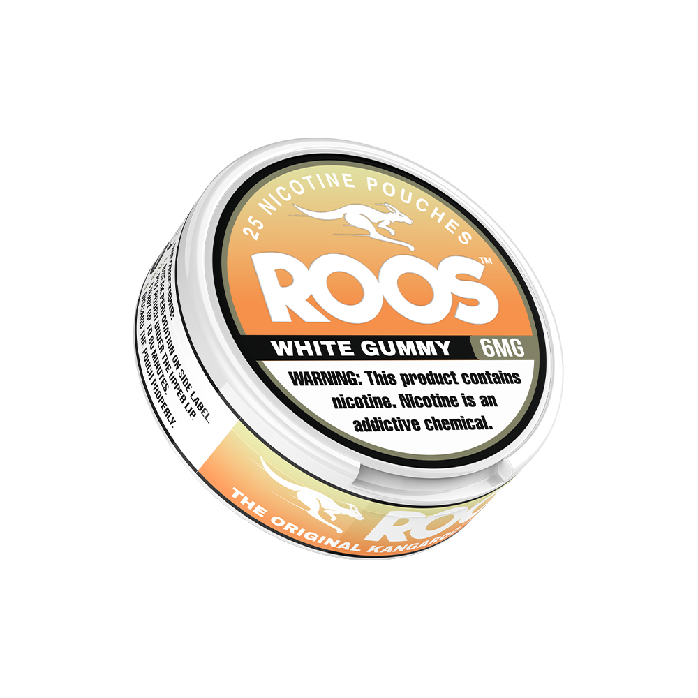 Roos Nicotine Pouches (25ct Can)(5-Can Pack) White Gummy 6mg