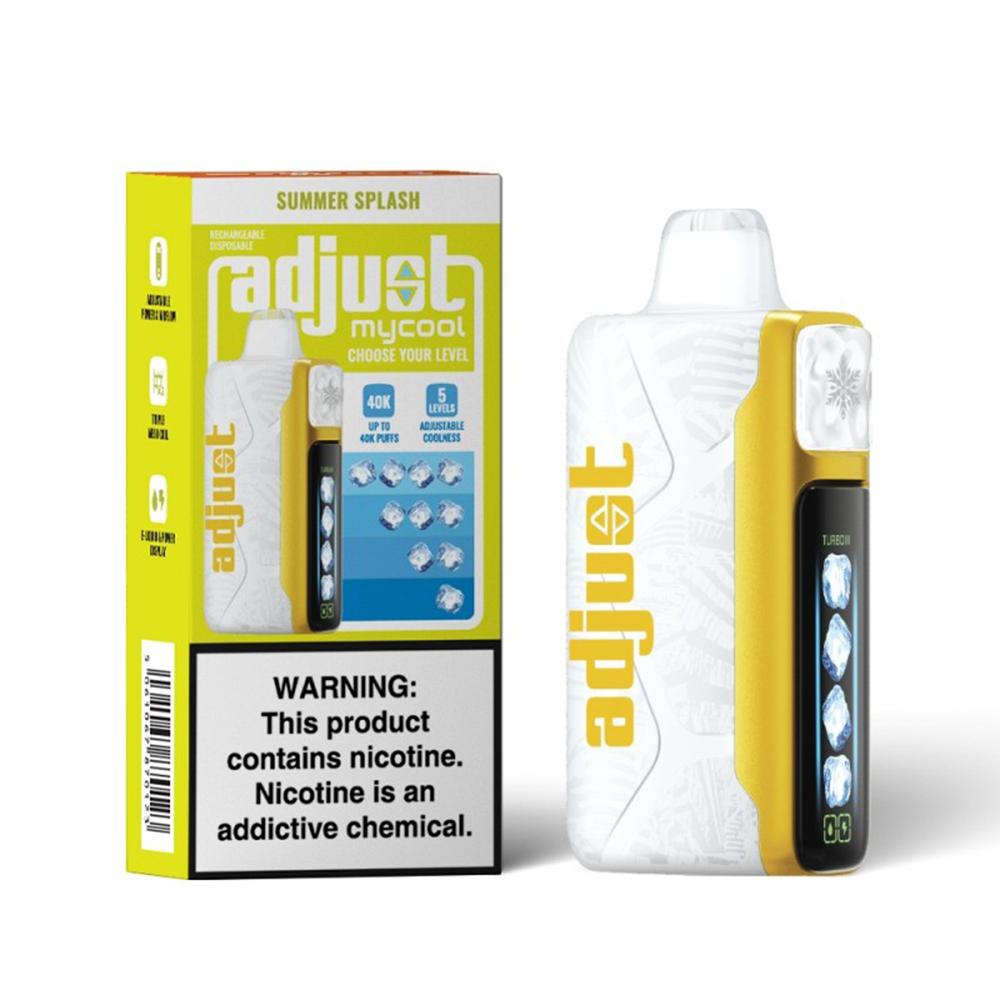 Adjust MyCool E-Cig Disposable 40000 Puff 20mL 50mg Summer Splash with packaging