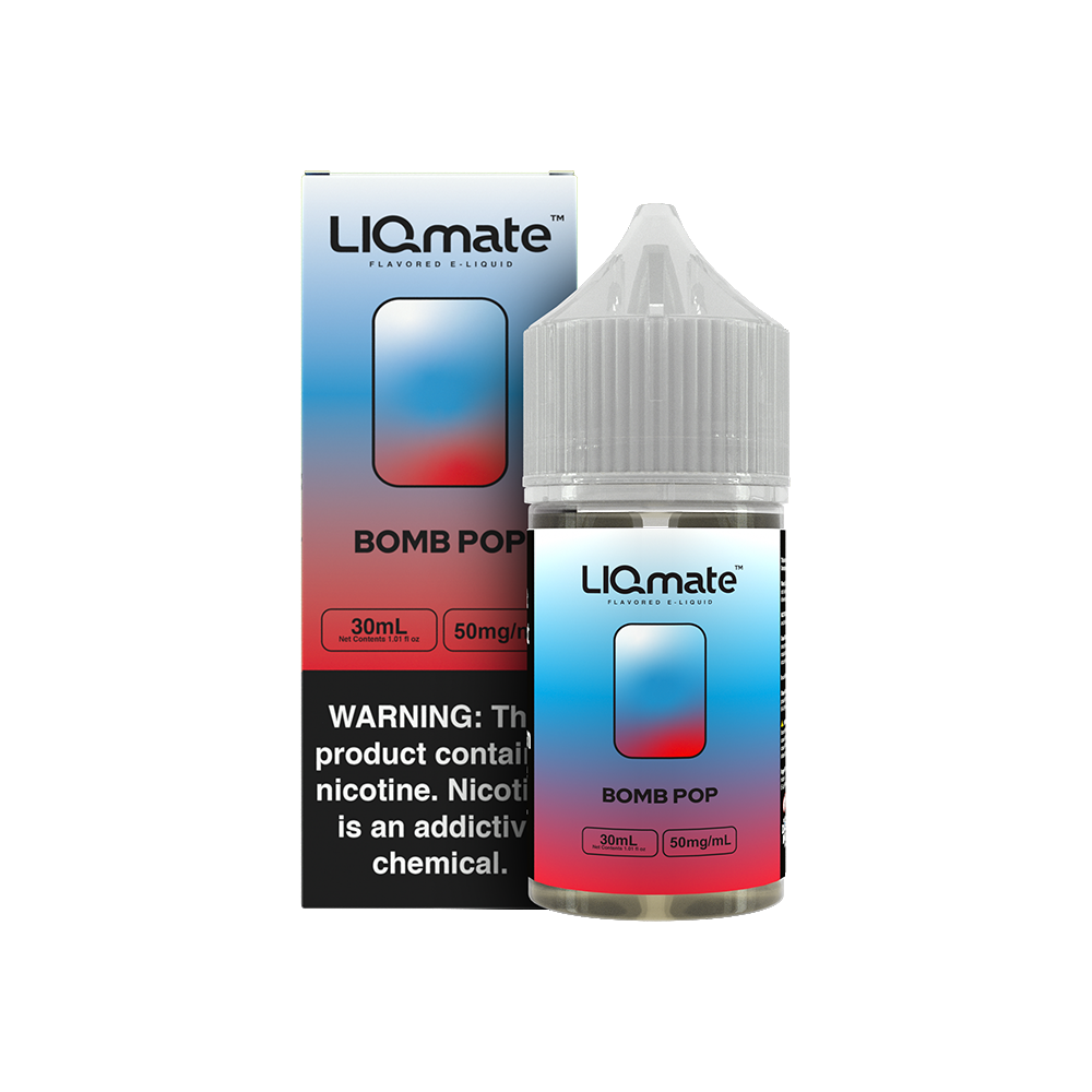 7Daze Bomb Pop Liqmate Series 30mL Salt Nicotine Vape Juice 50mg bottle with packaging