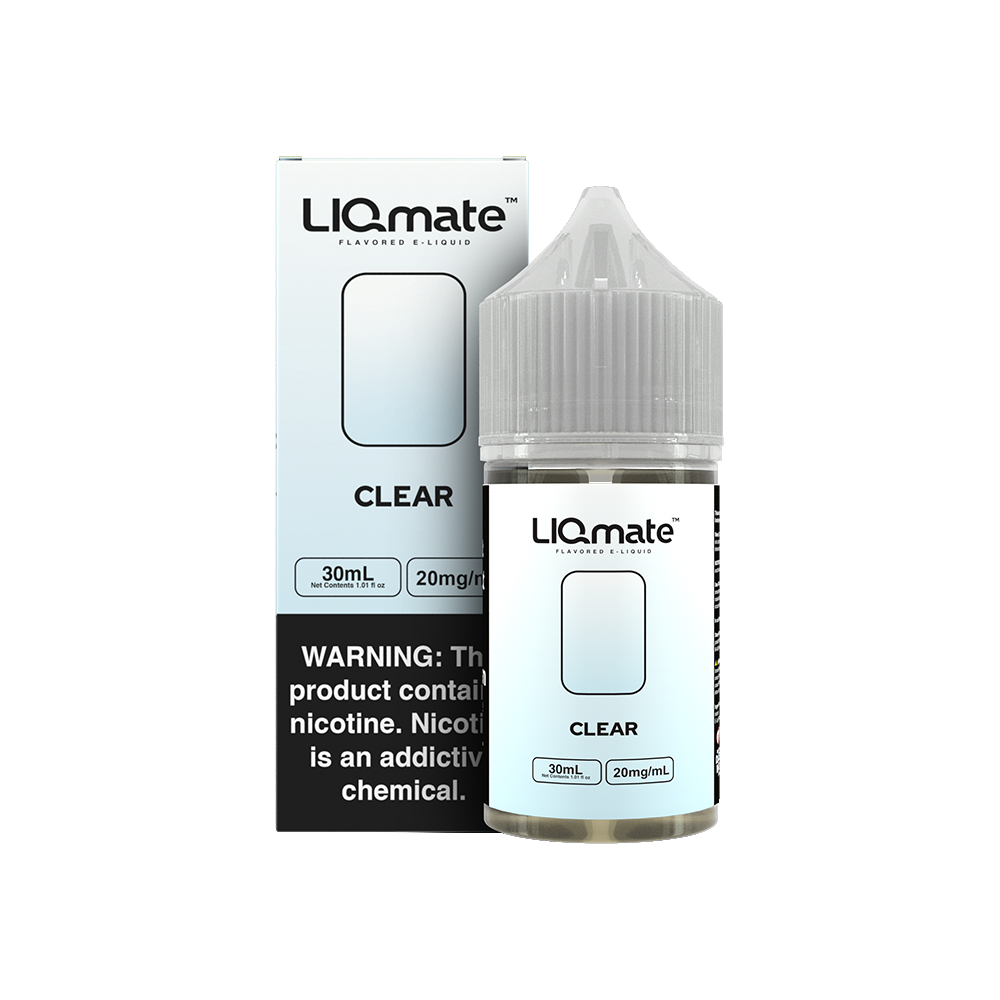 7Daze Clear Liqmate Series 30mL Salt Nicotine Vape Juice 20mg bottle with packaging