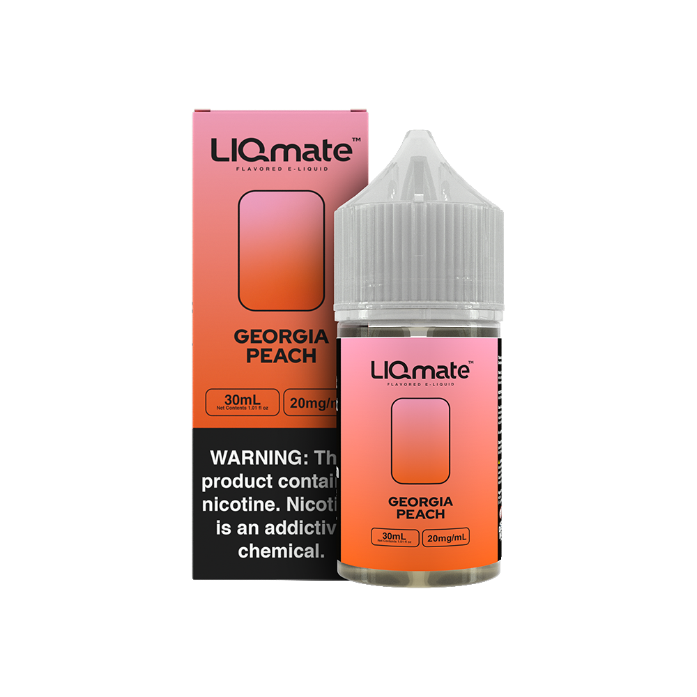 7Daze Georgia Peach Liqmate Series 30mL Salt Nicotine Vape Juice 20mg bottle with packaging