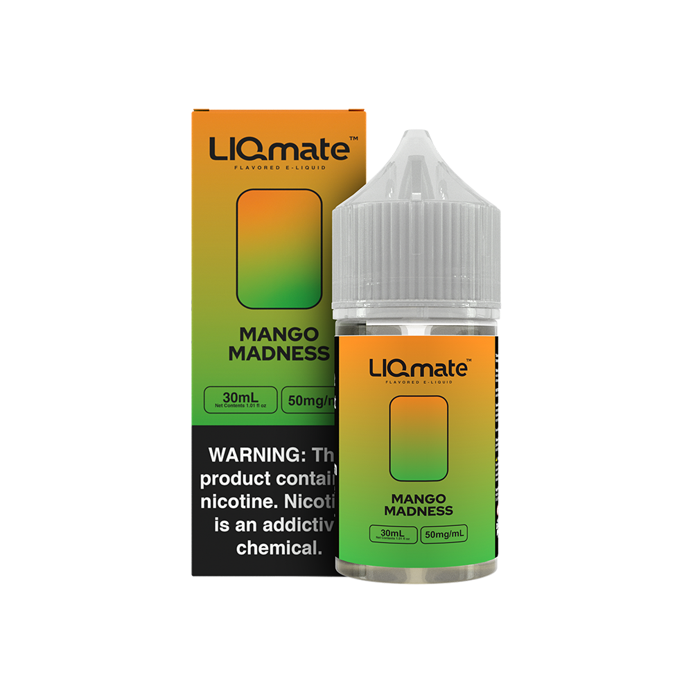 7Daze Mango Madness Liqmate Series 30mL Salt Nicotine Vape Juice 50mg bottle with packaging