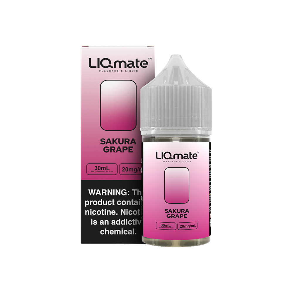 7Daze Sakura Grape Liqmate Series 30mL Salt Nicotine Vape Juice 20mg bottle with packaging