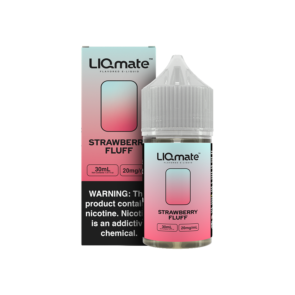 7Daze Strawberry Fluff Liqmate Series 30mL Salt Nicotine Vape Juice 20mg bottle with packaging