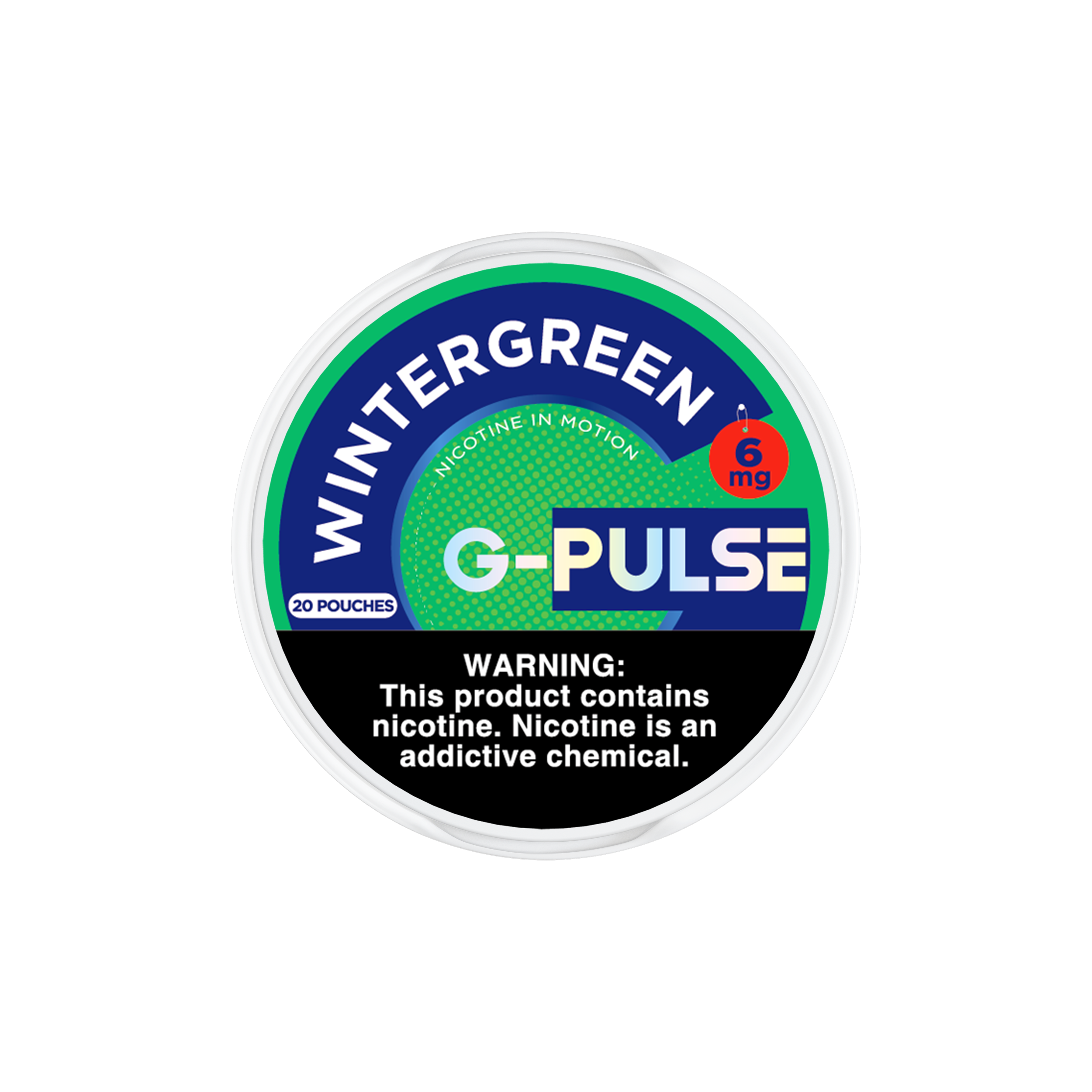 G Pulse Nicotine Pouches (20ct Can) 5pc Display Wintergreen