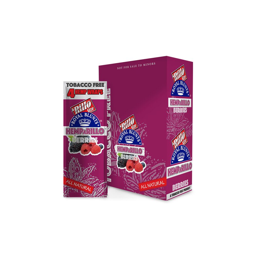 Royal Blunts Hemparillo All Natural - 4 Wraps | Berries with Packaging