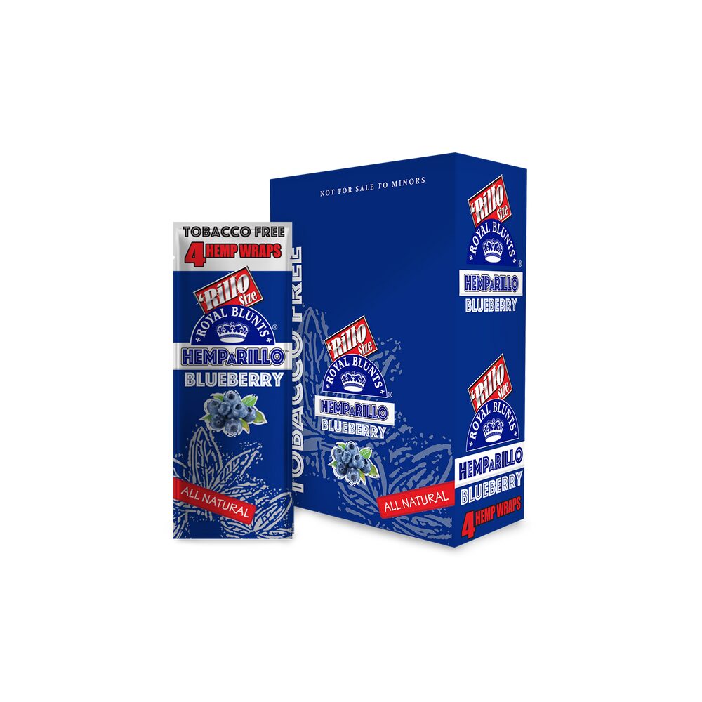 Royal Blunts Hemparillo All Natural - 4 Wraps | Blueberry with Packaging