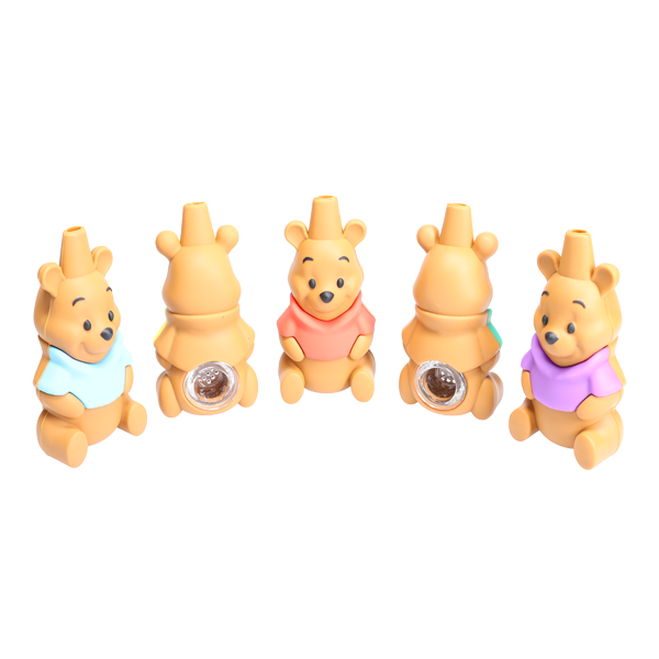 Non branded (Hand Pipe)(5-Pack) SHP36 Brown Bear Silicone Hand Pipe (SAS)