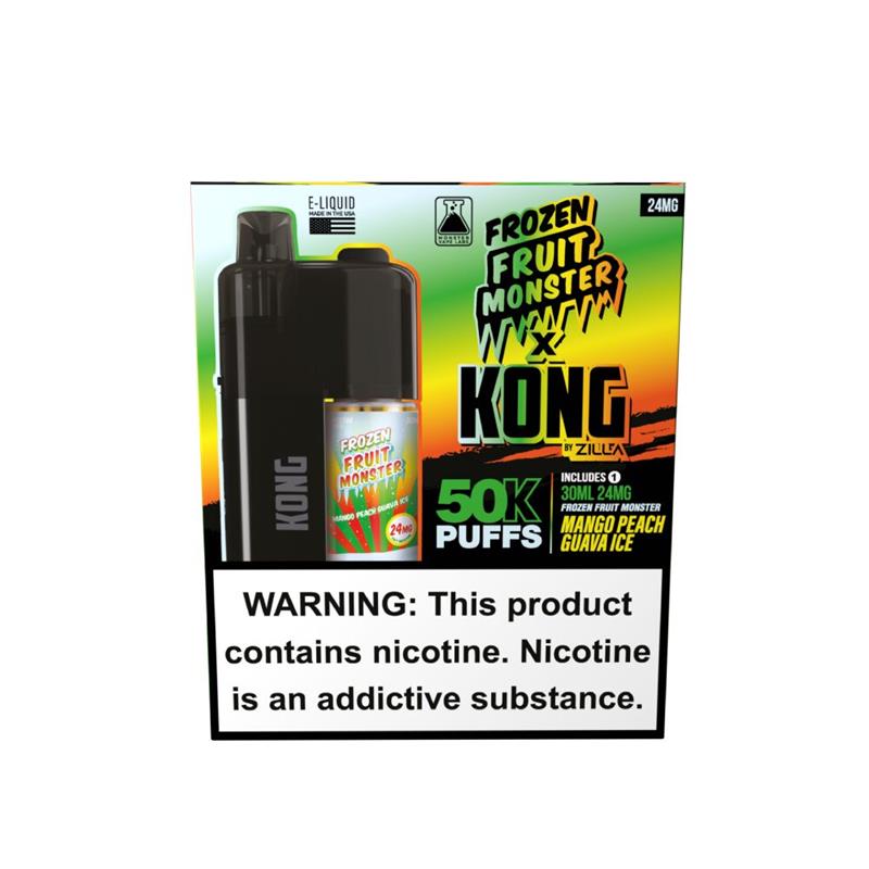 Zilla x Jam Monster Kong Disposable 48mg Mango Peach Guava Ice with packaging