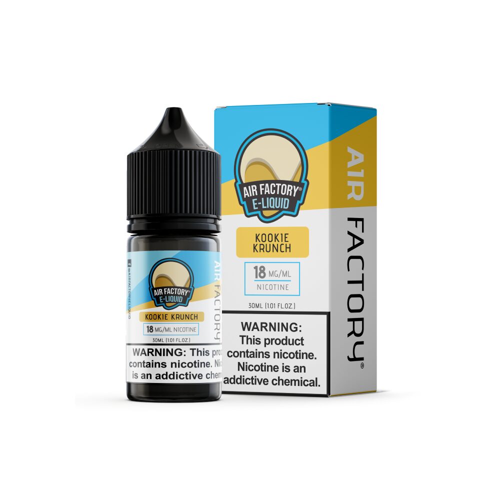 Kookie Krunch Air Factory Salts 30mL 18mg bottle with packaging