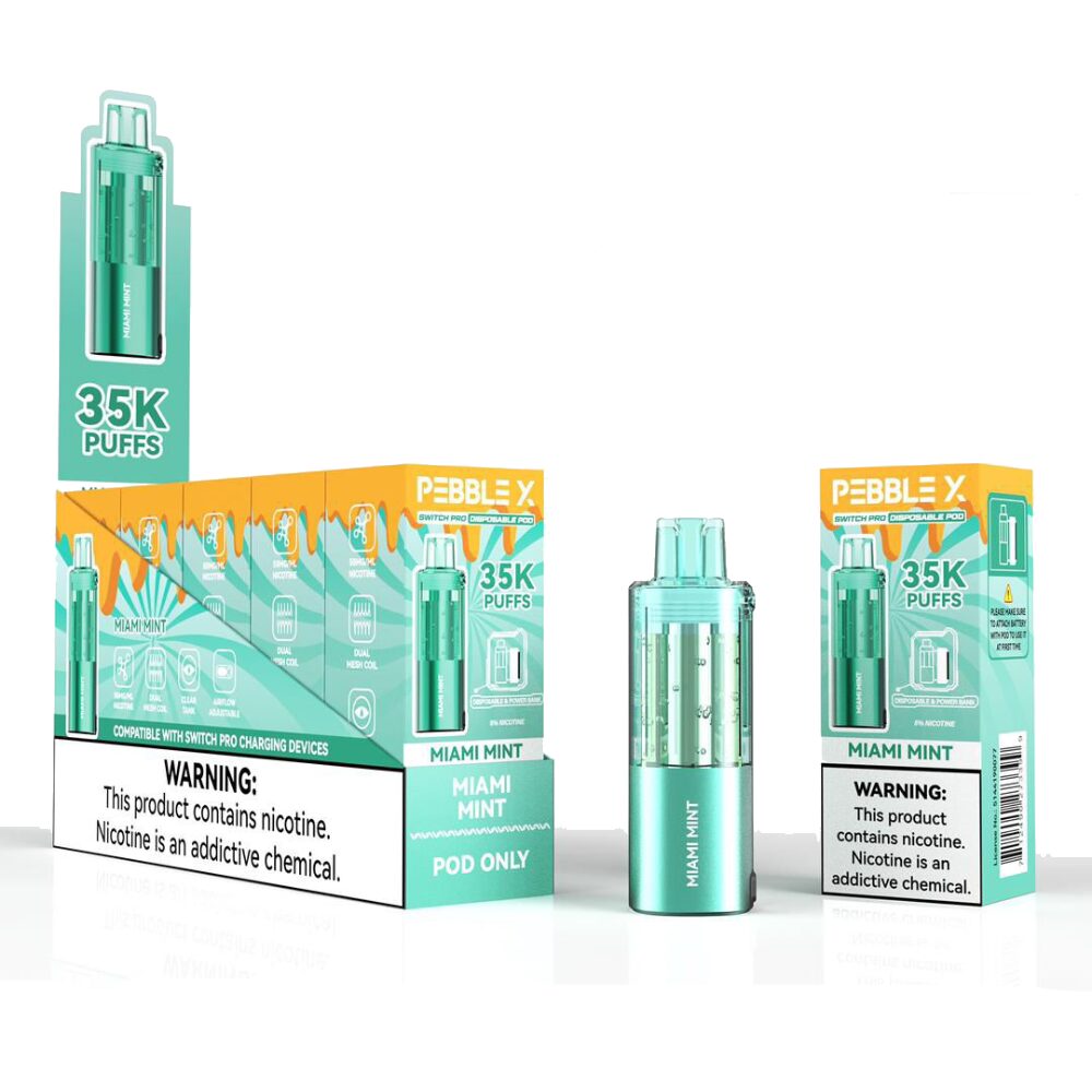 Pebble X Disposable Pod Miami Mint with packaging