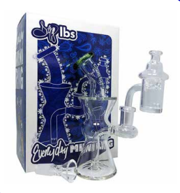 Dogg Lbs (Water Pipe) Everyday 6" Color Mini Rig Box Set with Banger & Carb Cap