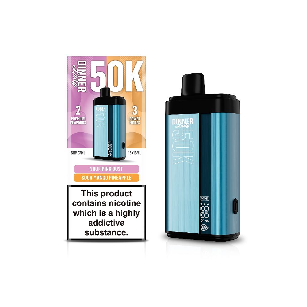 Dinner Lady Disposable Sour Pink Dust + Sour Mango Pineapple with packaging