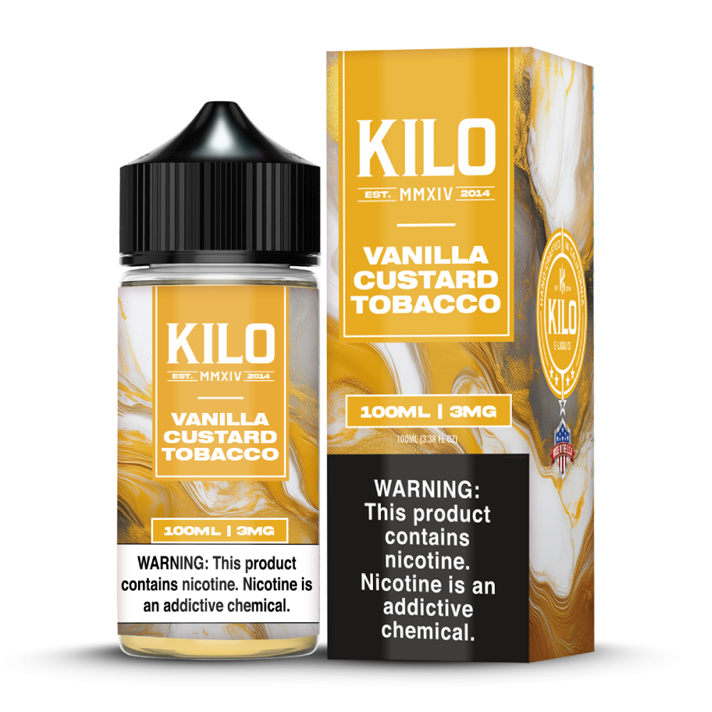 Vanilla Custard Tobacco Kilo 100mL with packaging