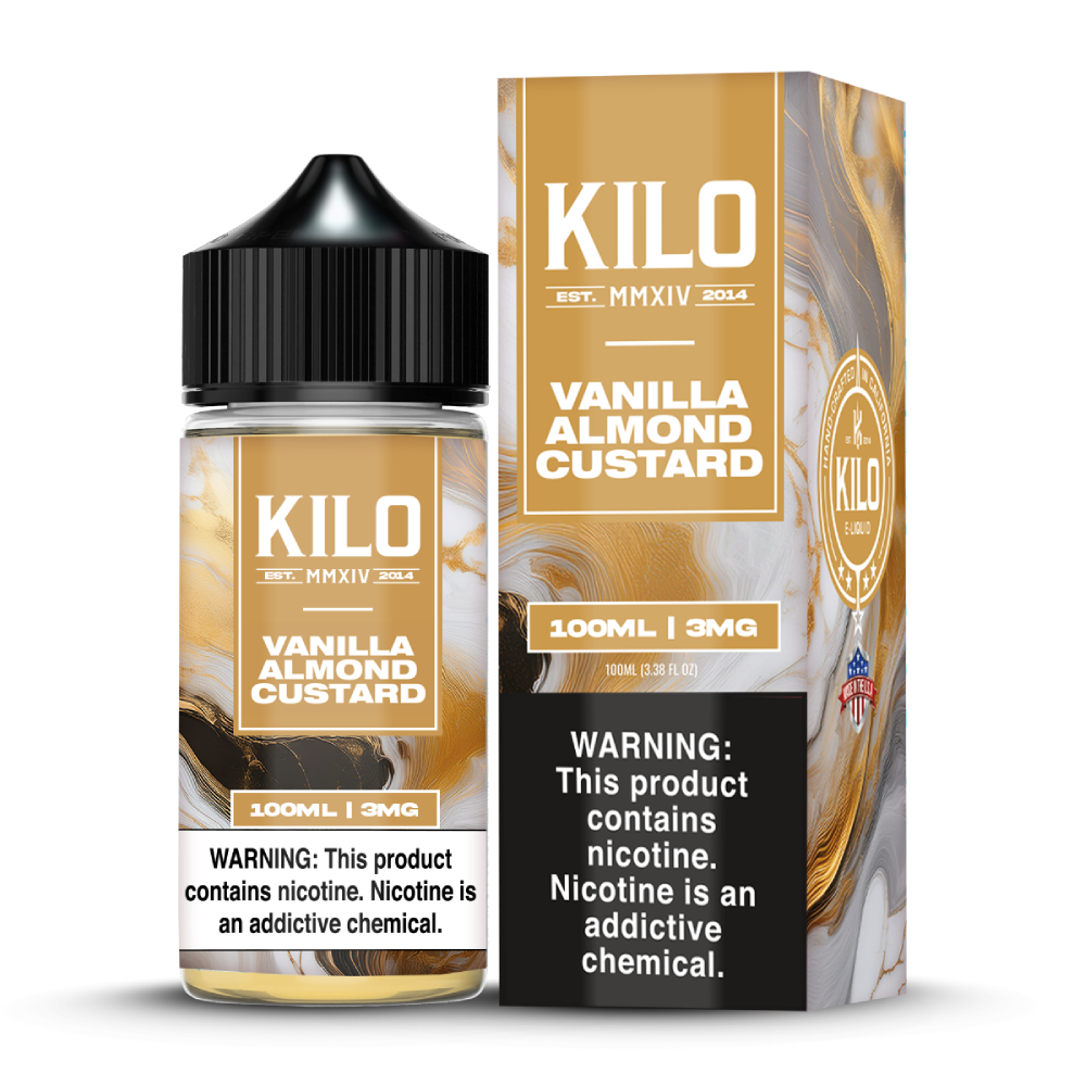 Vanilla Almond Custard Kilo 100mL with packaging