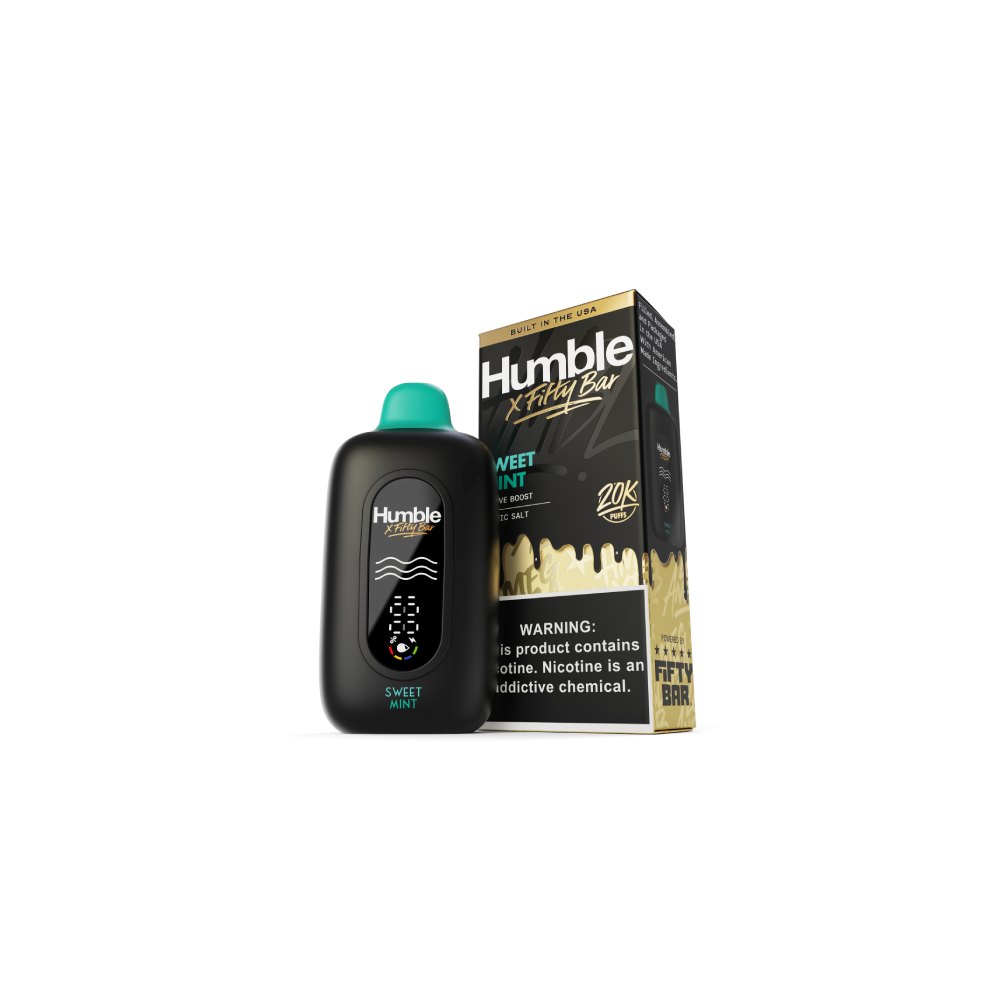 Fifty Bar Humble Edt. 20K Disposable Sweet Mint with packaging