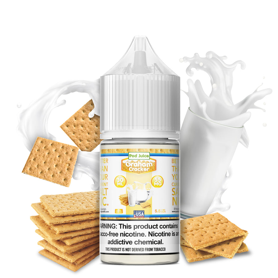 Graham Cracker by Pod Juice Salts Series 30mL Bottle with background