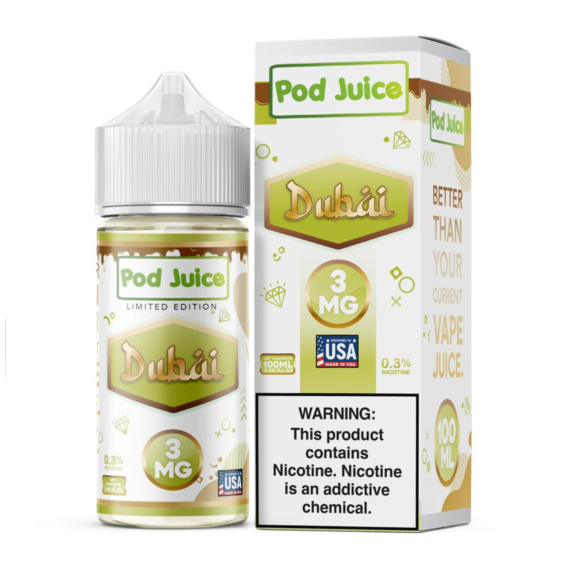 Dubai Pod Juice 100mL with packaging