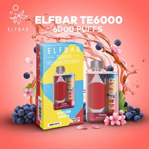 Elf Bar TE6000 Disposable Sakura Grape with Packaging