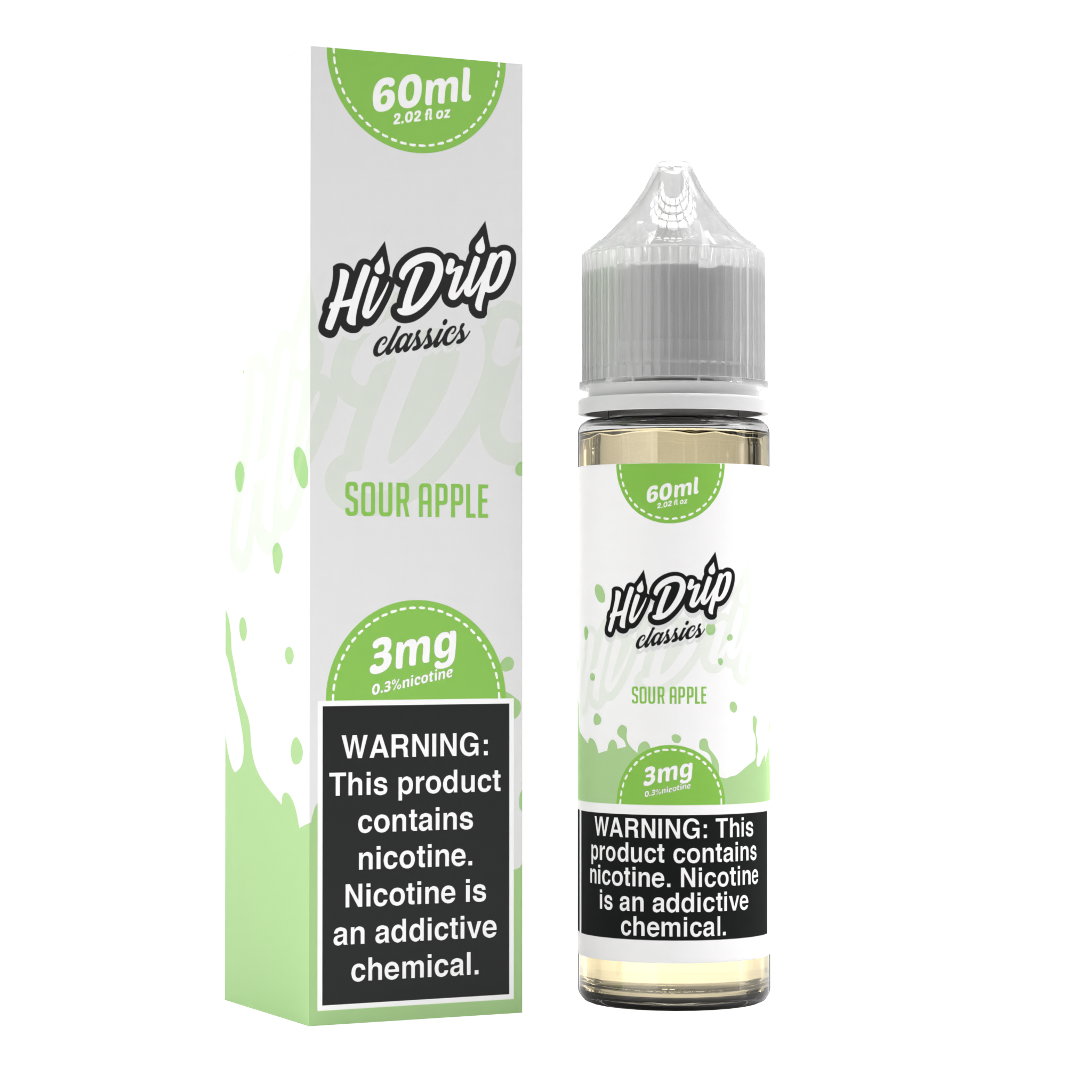 Sour Apple by Hi-Drip Classics E-Liquid 60ML with Packaging