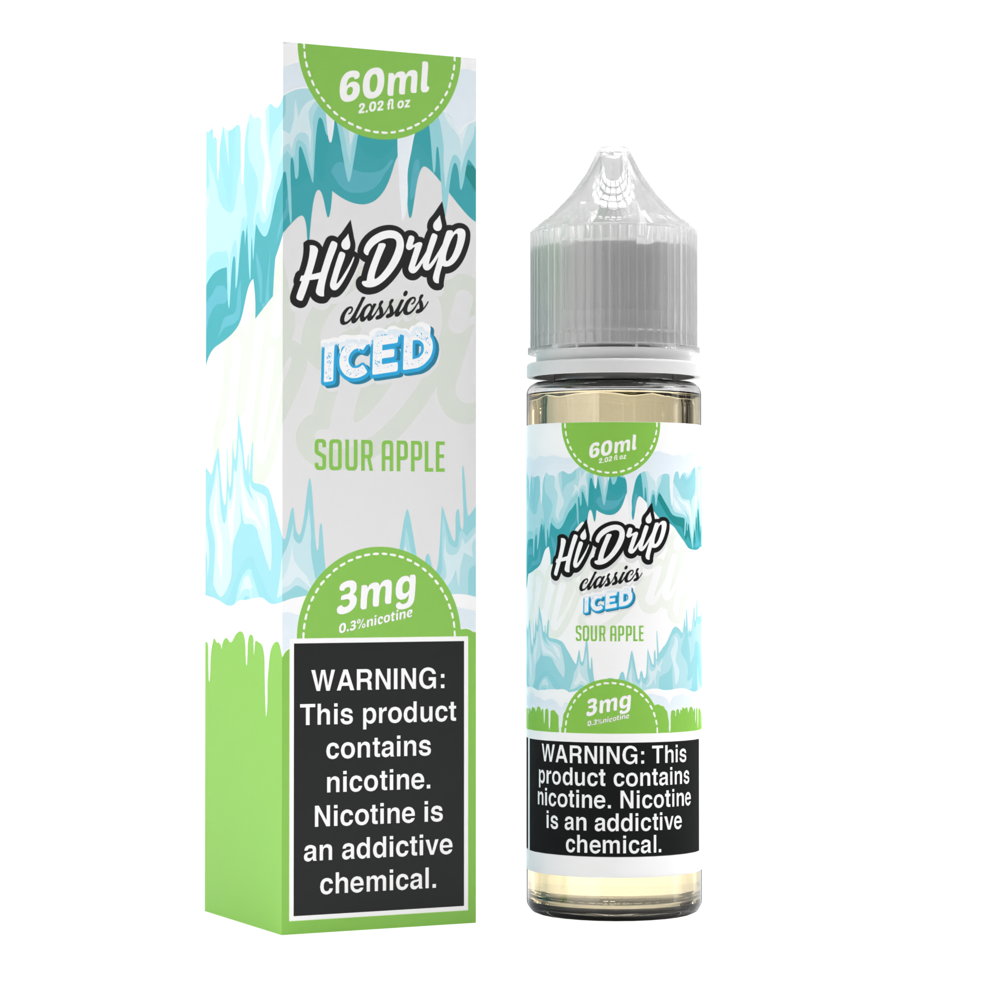 Sour Apple Iced by Hi-Drip Classics E-Liquid 60ML with Packaging