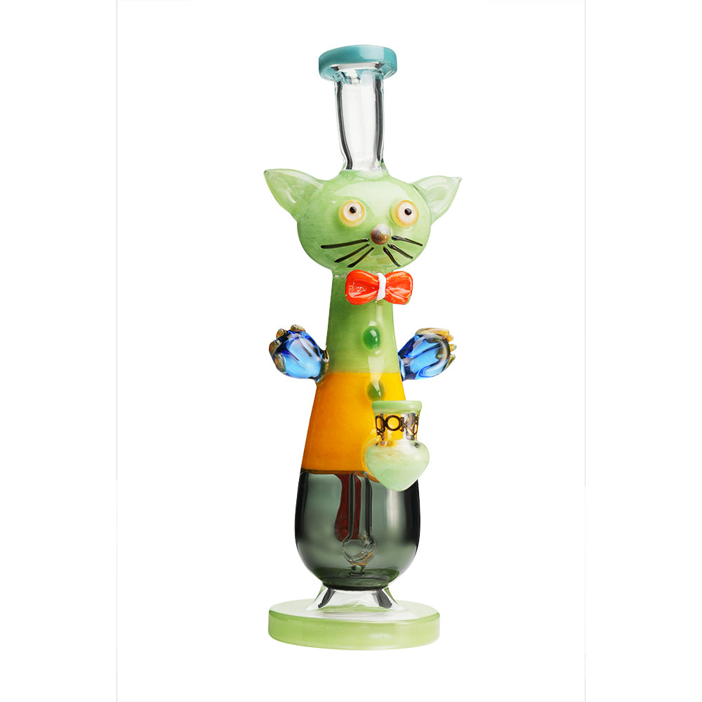 Lookah 12″ Cute Cat Gentleman Bong (WPC1207) Green