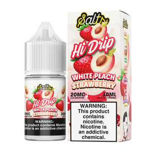 White Peach Strawberry | Hi-Drip Salts | 30ml 20mg bottle with packaging