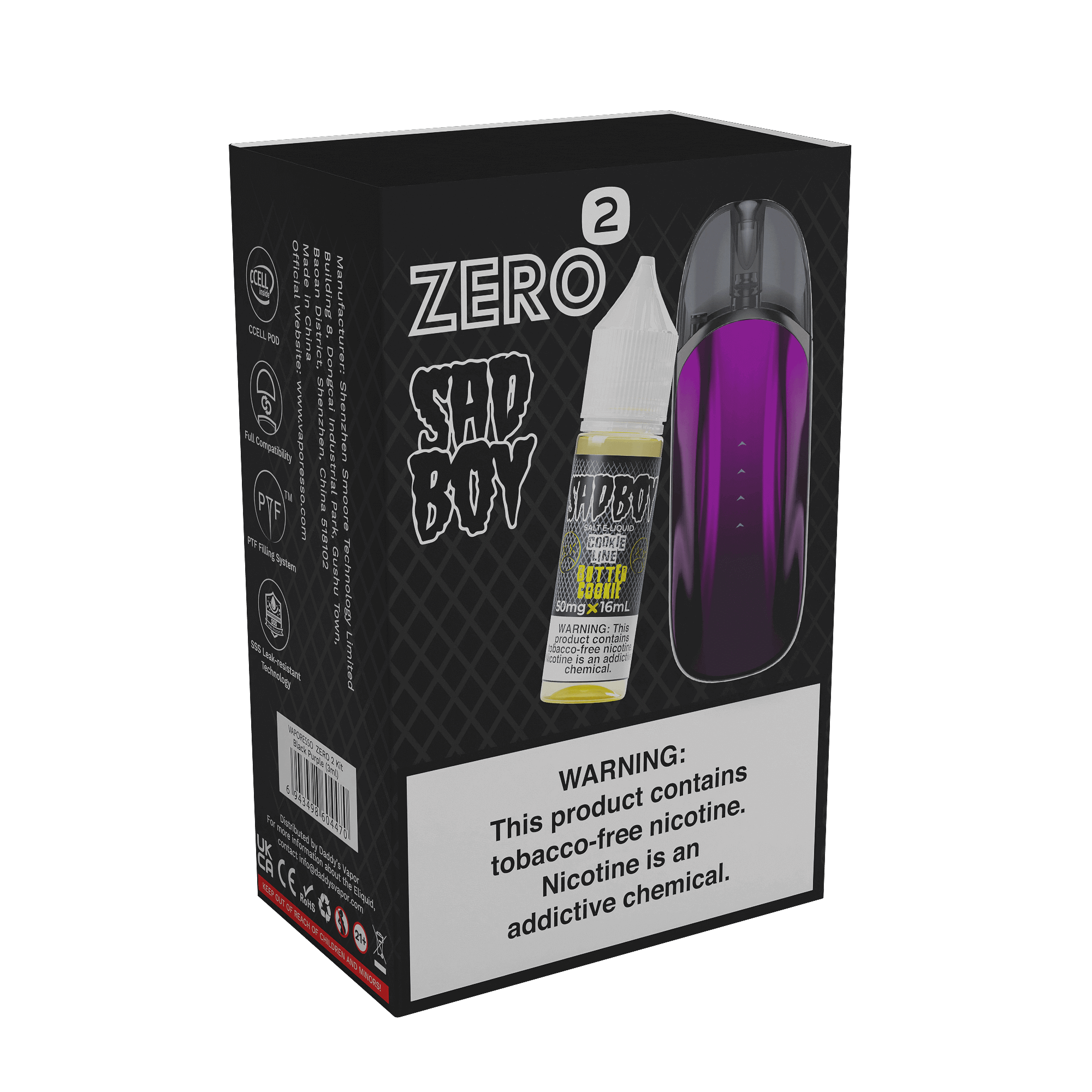 Pink No.1 (Pink Punch) by Twist Zero2 Collab Bundle Sadboy Salt Purple Butter Cookie with packaging