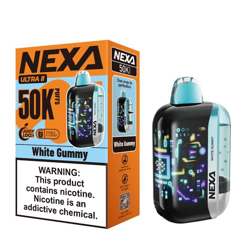 NEXA Ultra 2 Disposable White Gummy with packaging