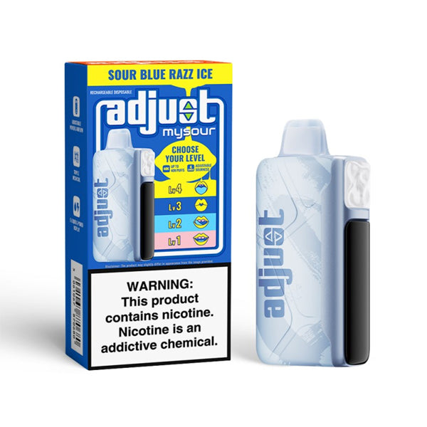 Adjust MySour 40k Disposable sour blue razz ice with packaging