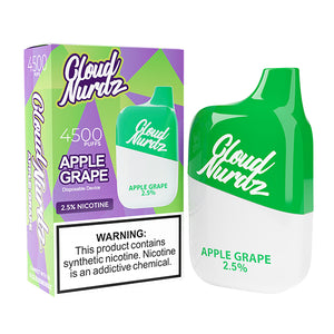 Cloud Nurdz Disposable | 4500 Puffs | 12ml Apple Grape 2.5% with Packaging