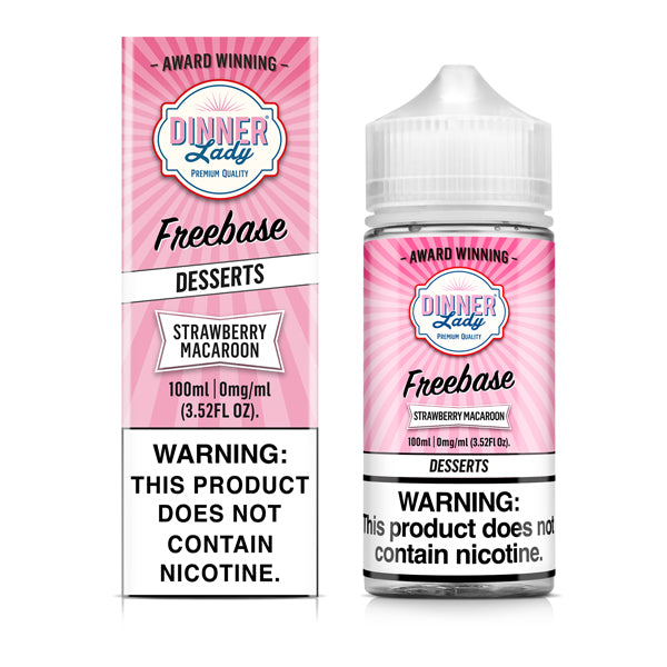 Dinner Lady Strawberry Macaroon TFN 100mL Freebase Vape Juice with packaging