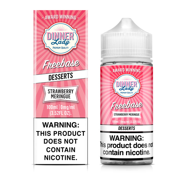 Dinner Lady Strawberry Meringue TFN 100mL Freebase Vape Juice with packaging