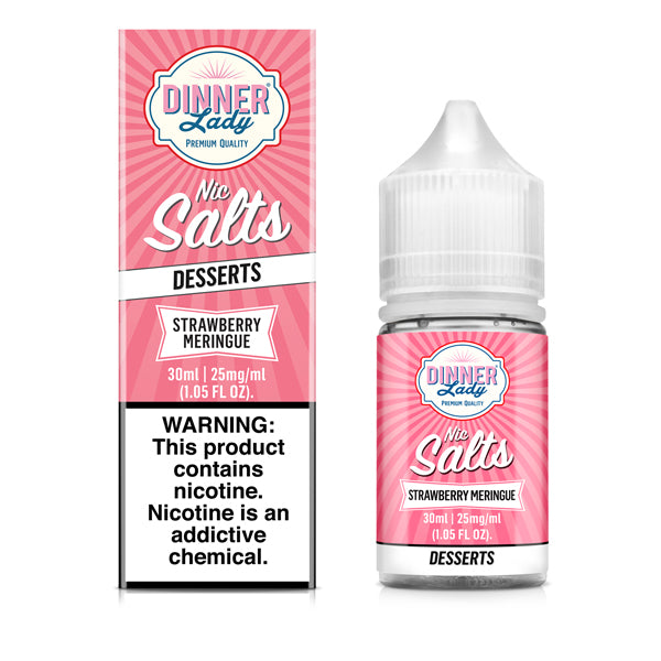 Dinner Lady Strawberry Meringue TFN 30mL Salt Nicotine Vape Juice with packaging