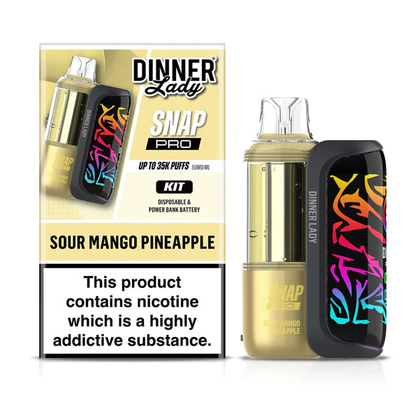 Dinner Lady Snap Pro Disposable (Dispo + Power Dock) sour mango pineapple with packaging