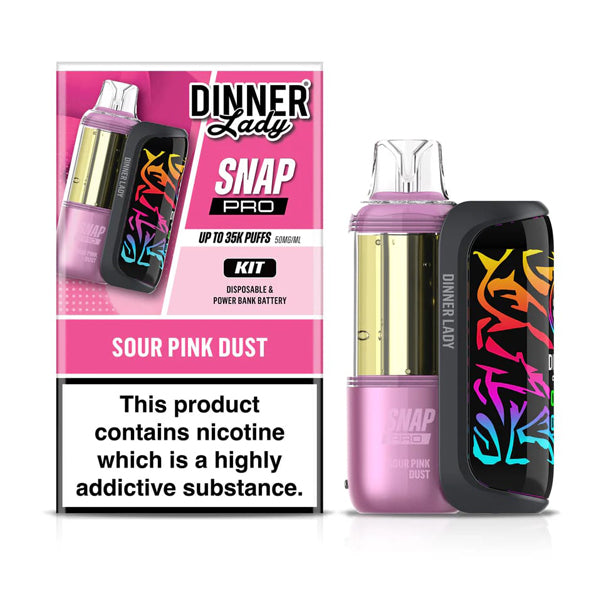 Dinner Lady Snap Pro Disposable (Dispo + Power Dock) sour pink dust with packaging