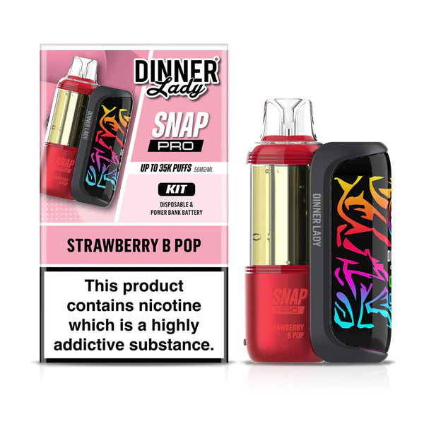 Dinner Lady Snap Pro Disposable (Dispo + Power Dock) strawberry b-pop with packaging