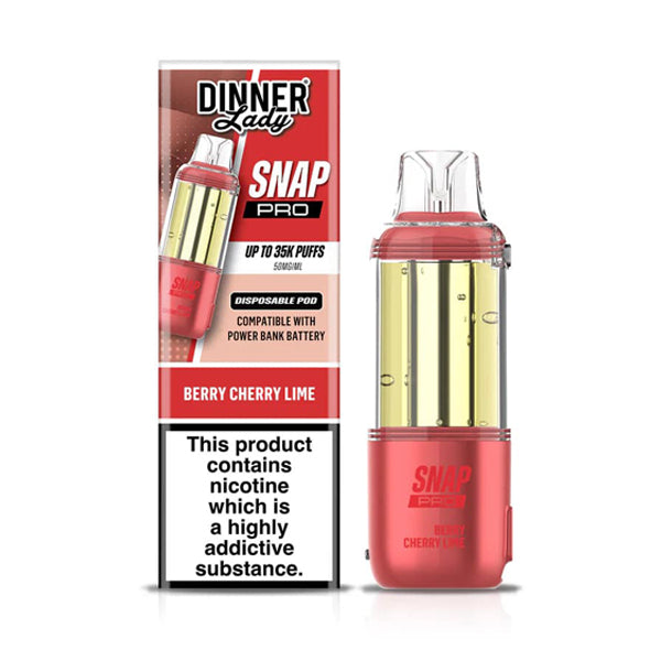 Dinner Lady Snap Pro Disposable Pod Only berry cherry lime with packaging