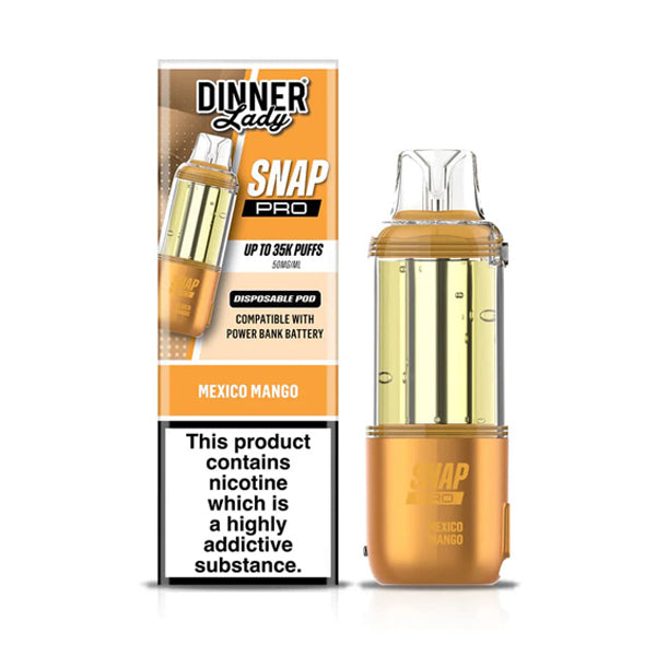 Dinner Lady Snap Pro Disposable Pod Only mexico mango with packaging