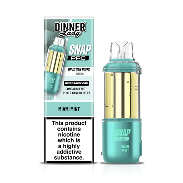 Dinner Lady Snap Pro Disposable Pod Only miami mint with packaging