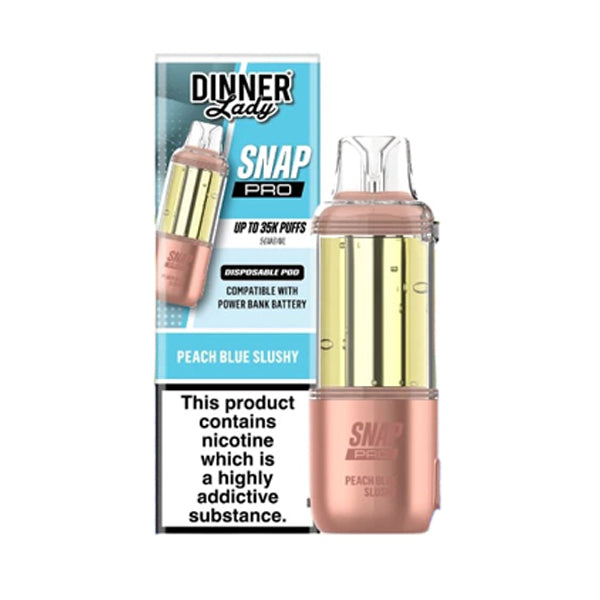 Dinner Lady Snap Pro Disposable Pod Only peach blue slushy with packaging